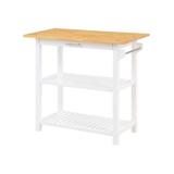 Designs2Go 3 Tier Butcher Block Kitchen Prep Island with Drawer, White NO SIZE