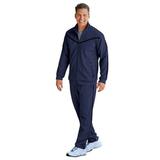 Men's John Blair Accent-Stripe Knit Jog Suit, Navy Blue XL