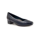 Women's Daisy Pump By Trotters, Navy Patent Blue 7 W Wide