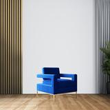 Armchair - Hypefurniture Modern Velvet Accent Chair, Elegant Armchair w/ Stainless Steel Base Velvet in Blue | Wayfair Hypefurniture12911