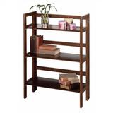 Ebern Designs 3-Shelf Stackable Folding Bookcase In Distressed Walnut Finish Wood in Brown | Wayfair 000372DB8099411CA405D5AA625309E0