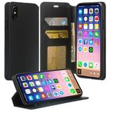 Apple iPhone Xs Max Case Leather Wallet Case Kickstand Phone Case for iPhone Xs Max 2018 - Black