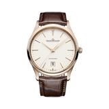 Master Ultra Thin 18K Rose Gold & Leather Date Watch