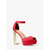 Michael Kors Porter Suede Platform Sandal Red 7.5