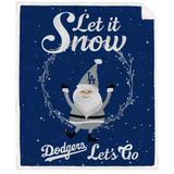 Los Angeles Dodgers 50'' x 60'' Let It Snow Sherpa Flannel Fleece Blanket