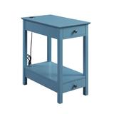 Accent Table (Usb Charging Dock) by Acme in Teal