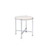 End Table by Acme in White Oak Chrome