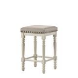 Counter Height Stool Dining by Acme in Tan Fabric White