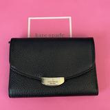Kate Spade Bags | Kate Spade Black Callie Mulberry Street Pebble Leather Trifold Wlru2605 Wallet | Color: Black | Size: Os
