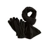 Men's Heat Logic Fleece Glove and Scarf Set, Black M/L