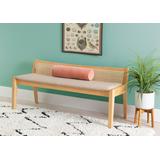 Nassau Rattan Cane Bench with Back, Beige - Linon D1277S19