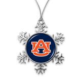 Auburn Tigers Snowflake Metal Ornament