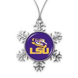 LSU Tigers Snowflake Metal Ornament