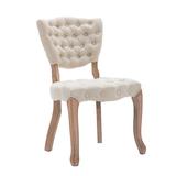 WDDH Vintage Tufted Button High Performance Fabric Dining Chair For Living Room, Bedroom & Office Wood/Upholstered in Brown | Wayfair ORW21236871