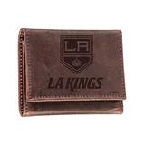Evergreen Wallets Brown - Los Angeles Kings Logo Leather Trifold Wallet