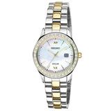 Seiko Women s Solar Two Tone Mother of Pearl Dress Watch