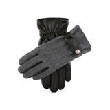 Dents Men's Fleece Lined Flannel Back Leather Gloves In Charcoal/black Size L