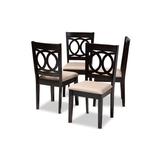 Winston Porter Lenoir Modern & Contemporary Fabric Upholstered Espresso Brown Finished Wood Dining Chair Set Of 4 Wood/Plastic/Acrylic/Glass/Metal