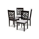 Winston Porter Caron Modern & Contemporary Gray Fabric Upholstered Espresso Finished Wood Dining Chair Set Of 4 Wood/Plastic/Acrylic/Glass/Metal