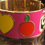 Kate Spade Jewelry | Kate Spade X Darcel Enameled Cuff Loves Ny Bangle Bracelet | Color: Pink/Yellow | Size: 2.5 X 2.25