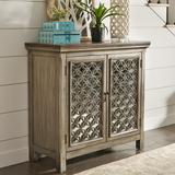 Transitional 2 Door Accent Cabinet In Wire Brushed Gray & White Finishes w/ Worn Wood Tops - Liberty Furniture 2012-AC3836