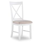 Linon Home Indoor Chairs Chair - Vanilla White & Tan Finish Jane Side Chair