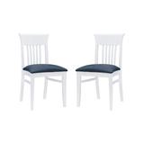 Linon Home Dining Chairs White - White & Navy Jenny Upholstered Chair - Set of Two