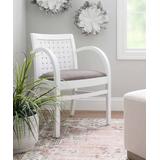 Linon Home Dining Chairs White - White Saura Woven Arm Chair