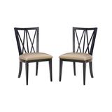 Linon Home Dining Chairs Black - Black Bailey Crosshatch-Pattern Side Chair - Set of Two