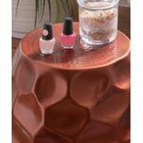 Linon Home End Tables Copper - Antique Coppertone Textured Soleil Drum Side Table