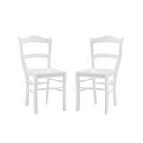 Linon Home Dining Chairs White - White Leif Side Chair - Set of Two