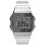Timex Stainless Steel Silver Bracelet Gray Dial Digital Men's Watch