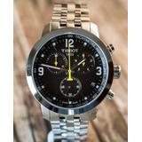 Tissot Prc 200 Chronograph Black Dial Stainless Steel Watch