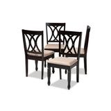 Winston Porter Reneau Modern & Contemporary Fabric Upholstered Espresso Brown Finished Wood Dining Chair Set Of 4 Wood/Plastic/Acrylic/Glass/Metal