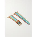 laCalifornienne - Striped Leather Watch Strap - Blue