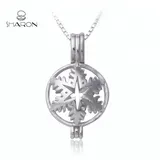 Wholesale Halloween Christmas Gift Snowflake Sterling Silver Freshwater Pearl Cage Pendant 925