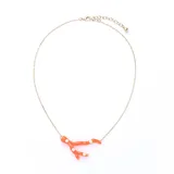xl01975c Girls Cute Simple Pearl Resin Antler Pendant Choker Necklaces Christmas Gold Jewelry
