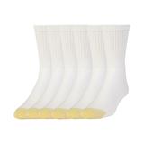 Gold Toe Cushioned Cotton Short Crew Socks 6 Pack Shoes White 81%