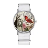 Fashion Stamp Bird Custom Women Watch OEM Logo Personalized Watch Nylon Band Customize Watch