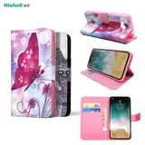 Printed Wallet Case And Plain PU Magnetic Shockproof Flip Cover Wallet Phone Leather Cases For iPhone X/Xs