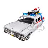 1959 Cadillac Ambulance Ecto-1 White "Ghostbusters" Movie "Hollywood Rides" Series 1/24 Diecast Model Car by Jada