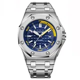 BENYAR 5123 Luxury Brand Quartz Watch Men New Style Silver Stainless Steel Band Mens Military Watch Causal Fashion Wrist Watch