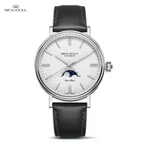 2022 New Seagull Mechanical Watch Moon Phase Simple Belt Casual Automatic Mechanical Men's Watch 819.12.6136