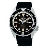 Seiko Mens $295 Automatic Diver Watch,wr100m, Black Poly Strap