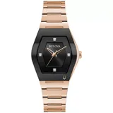 Bulova Women's Modern Gemini Diamond Rose Gold-Tone Stainless Steel Bracelet Watch, 30Mm