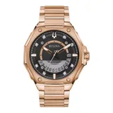 Bulova Men's Precisionist Diamond Rose Gold-Tone Stainless Steel Bracelet Watch, 47Mm