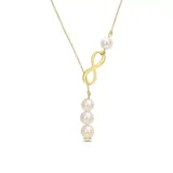Belk & Co 8-9Mm Cultured Freshwater Pearl Infinity Lariat Necklace In 18K Yellow Gold Plated Sterling Silver