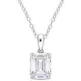Belk & Co Lab Created 2.5 Ct. T.g.w. Created Moissanite Solitaire Pendant With Chain In Sterling Silver, White