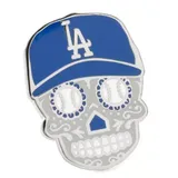 Mlb Men's La Dodgers Sugar Skull Lapel Pin, White