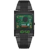 Bulova Men's Archive Computron D-Cave Special Edition Black Stainless Steel Bracelet Watch, 31Mm